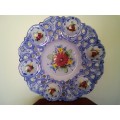Vintage Vestal Hand Painted Portuguese Piercework platter 29cm diameter