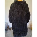 Vintage Swakara Black Lambskin Knee Length Coat by `Furs by Brandon,  Johannesburg`