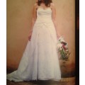 Dutchess Satin White Lace Detailed Wedding Gown