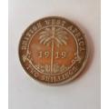 British West Africa -1919 -Two Shillings Coin -Silver