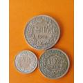 Switzerland -1944 -2 Franc, 1956-1 Franc and 1964 -1/2 Franc- One Bid for All.
