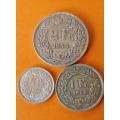 Switzerland -1944 -2 Franc, 1956-1 Franc and 1964 -1/2 Franc- One Bid for All.