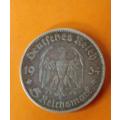 Germany-1934 -5 Reichsmark -Deutsches Reich -Silver.