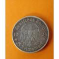 Germany-1934 -5 Reichsmark -Deutsches Reich -Silver.