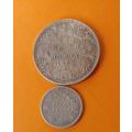 India -1889 -One Rupee, plus 1862 -1/4 Rupee Coins Silver