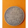 India -1890 -One Rupee -Silver.