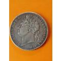 Great Britain -1821 -George IV -Silver Crown - with edge lettering `Secundo`.