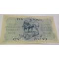 UNCIRCULATED ONE POUND NOTE MH DE KOCK B28 PRINTED ON THICKER PAPER DATED 12 APRIL 1949