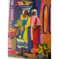 OIL ON BOARD  PAINTING BY LOFTY - BEAUTIFUL WITH VIBRANT COLOURS