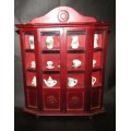 Miniature Display Cabinet with Miniature Ceramic items - For Doll's House or Display