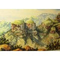 Malcolm (Malachi) Smith Framed  Watercolour of the Three Rondawels Near Graskop Mpumalanga