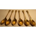 Vintage Solid Six Brass Spoons -  One bid takes all Six