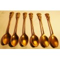 Vintage Solid Six Brass Spoons -  One bid takes all Six
