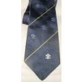 Welsh Embroidered Rugby Tie #2 - Dates from 1981   COLLECTIBLE TIE -  42 YEARS OLD