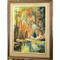 Original K Dubinski DA - International Artist -  Impressionism Art Piece with Lots of Depth -Autumn