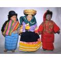 Dolls of the World #8,9,10/25 - Porcelain face,body hands and feet-Dressed in Traditional Clothing