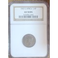 1943 Quarter Penny, 1/4P AU58BN