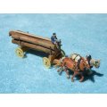 Preiser HO gauge Horses and Wagon Loaded with Wooden Logs and Figure