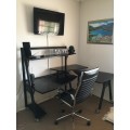 Excellent Condition Modern Black Desk & 32" TV combo