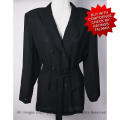Ladies professional black long length work blouse or jacket (L)