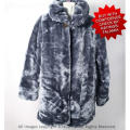 Ladies LUXURIOUS and soft silver grey faux fur coat