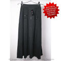 Long dark grey A-line winter knit skirt