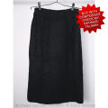 Womens warm winter black chunky knit wool blend medium length skirt