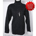 Womens warm black poloneck pull over sweater jersey