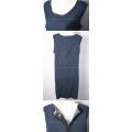 Ladies dark navy blue stretch denim sleeveless dress (large size)