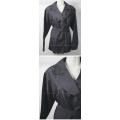 Ladies Dark Grey long length water resistant coat with belt