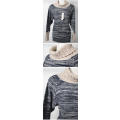 Womens beautiful chunky cable knit beige and monochromatic boat neck jersey