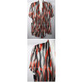 Quality womens chiffon throw over cover top in black white and orange