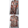 Quality womens chiffon throw over cover top in black white and orange