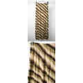 Ladies high stretch green beige and brown striped 2 PC matching top and long skirt