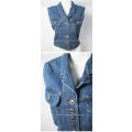 Womens BLUE SYSTEM denim crop vest jacket