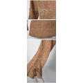 Beautiful ladies caramel brown sweater top with lace sleeves