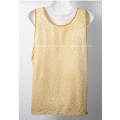 Womens unique golden sleeveless top with animal print sheen and cording details