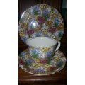 Royal Winton Grimwades Chintz 1928 - " Marguerite " Tea Trio ! Rare 1st Chintz pattern issued