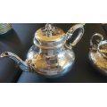Beautiful Ornate Victorian Hallmarked Silver Plate Three Piece Tea Service - Stunning Bulky pieces