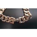 * LATE ENTRY * 9 Carat Gold Men's Tick Link Curb Bracelet Hallmarked - 56.3 grams !