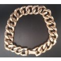* LATE ENTRY * 9 Carat Gold Men's Tick Link Curb Bracelet Hallmarked - 56.3 grams !