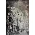 Cyprian Mpho Shilakoe (1946-1972) Etching - They left us