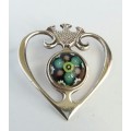 Scottish sterling silver and millefiori Luckenbooth pendant