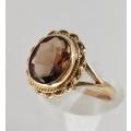 Vintage brown topaz dress ring
