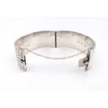 Sterling silver engraved cuff bangle (hallmarked 1940)