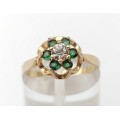 Vintage green stone and gold ring