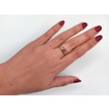 Vintage red rhodolite garnet ring (9ct gold)
