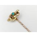 Victorian turquoise love knot stick pin