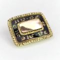 Exceptional Georgian gold & enamel mourning brooch