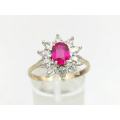 Pretty pink and white CZ ring (set in 9ct gold)